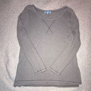 She + Sky Women's Taupe Beige Thermal Top sz large